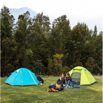 Трехместная надувная палатка Naturehike P-Series NH18Z033-P 210T/65D, голубойОпи. . фото 6