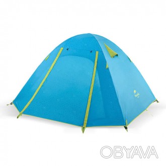 Трехместная надувная палатка Naturehike P-Series NH18Z033-P 210T/65D, голубойОпи. . фото 1