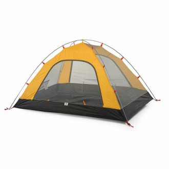 Трехместная надувная палатка Naturehike P-Series NH18Z033-P, 210T/65D, оранжевая. . фото 3