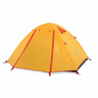 Трехместная надувная палатка Naturehike P-Series NH18Z033-P, 210T/65D, оранжевая. . фото 2