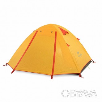 Трехместная надувная палатка Naturehike P-Series NH18Z033-P, 210T/65D, оранжевая. . фото 1