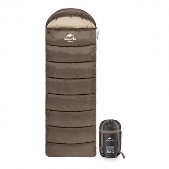 Мешок спальный с капюшоном Naturehike U250 NH20MSD07 (6°C) левый, коричневыйОпис. . фото 2