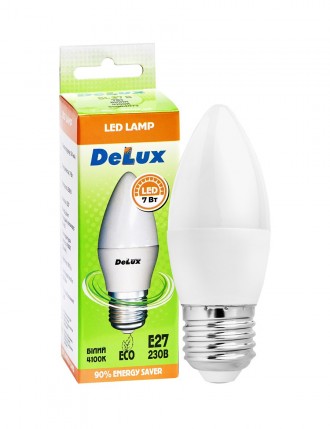 Лампа светодиодная DELUX BL37B 7 Вт 4100K 220В E27 белый
Светодиодная лампа - эн. . фото 2