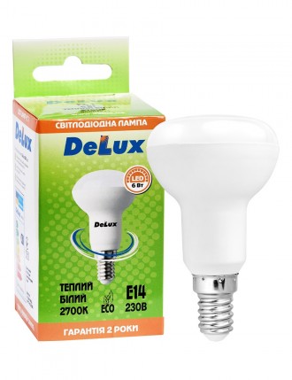 Лампа светодиодная DELUX FC1 6Вт R50 2700K 220В E14
 
мощность
 6 Вт
цоколь
 E14. . фото 2