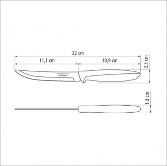 Короткий опис:
Нож универсальный TRAMONTINA PLENUS, 127 мм. Упаковка - 1 шт. инд. . фото 5