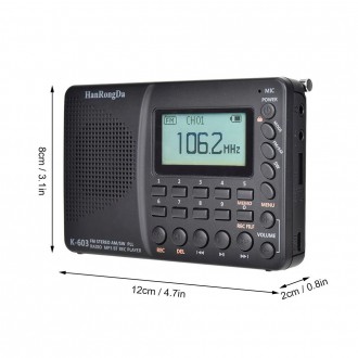Багатофункціональний цифровий радіоприймач марки HRD K-603 з функцією Блютуз.
AM. . фото 5