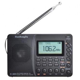 Багатофункціональний цифровий радіоприймач марки HRD K-603 з функцією Блютуз.
AM. . фото 2