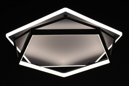 Потолочная Led люстра, корпус металлический, встроенные светодиоды, три цвета св. . фото 5
