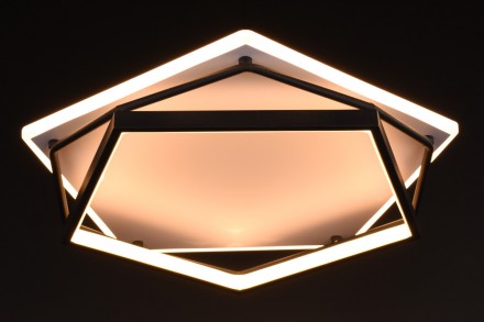 Потолочная Led люстра, корпус металлический, встроенные светодиоды, три цвета св. . фото 4