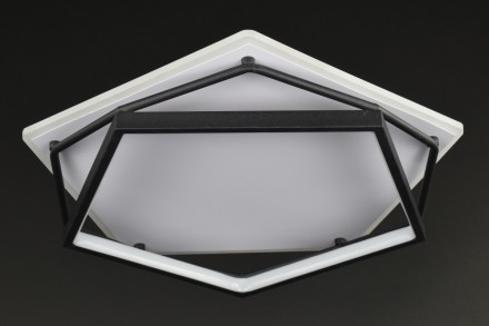 Потолочная Led люстра, корпус металлический, встроенные светодиоды, три цвета св. . фото 2