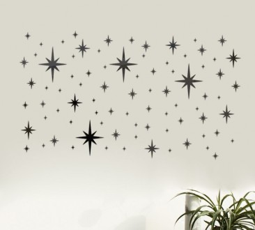 Интерьерные наклейки на стену "Звезды".
В комплекте 82 штук :
15 см - 2шт
8 см -. . фото 2