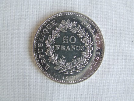 50 франков 1977 год . серебро 29.92 гр.Геркулес и музы.штемпельный   блеск
Все . . фото 2
