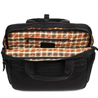 Большая кожаная сумка для ноутбука 17 дюймов Hill Burry HB4075A черная. . фото 9