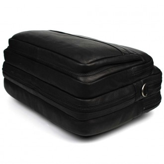 Большая кожаная сумка для ноутбука 17 дюймов Hill Burry HB4075A черная. . фото 7