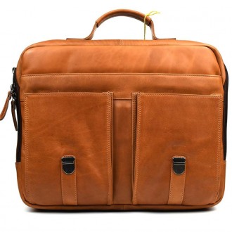 Большая кожаная сумка для ноутбука 17 дюймов Hill&Burry HB3237B. . фото 5