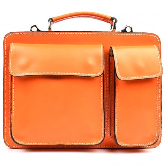 Женский кожаный портфель Firenze FR7007O оранжевый. . фото 2