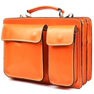 Женский кожаный портфель Firenze FR7007O оранжевый. . фото 4