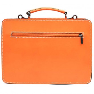 Женский кожаный портфель Firenze FR7007O оранжевый. . фото 3