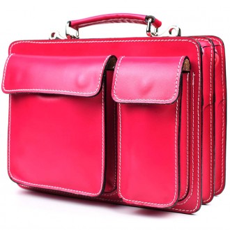 Женский кожаный портфель Firenze FR7007M розовый. . фото 4