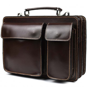 Женский кожаный портфель Firenze FR7007C коричневый. . фото 4
