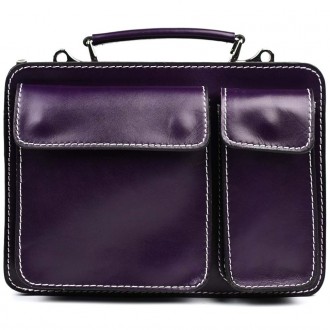 Женский кожаный портфель Firenze FR7007P сливовый. . фото 2