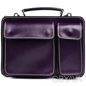Женский кожаный портфель Firenze FR7007P сливовый. . фото 1