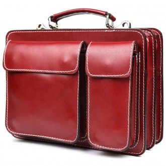 Женский кожаный портфель Firenze FR7007R бордовый. . фото 4