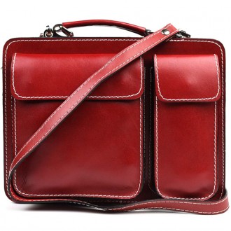 Женский кожаный портфель Firenze FR7007R бордовый. . фото 7