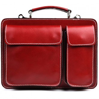 Женский кожаный портфель Firenze FR7007R бордовый. . фото 2
