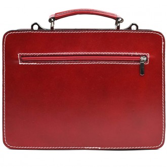 Женский кожаный портфель Firenze FR7007R бордовый. . фото 3