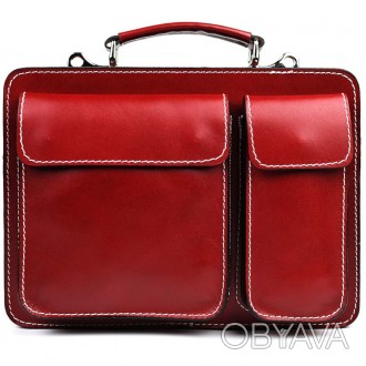 Женский кожаный портфель Firenze FR7007R бордовый. . фото 1
