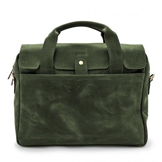 Мужская сумка-портфель из натуральной кожи зеленая RE-1812-4lx TARWA от украинск. . фото 4