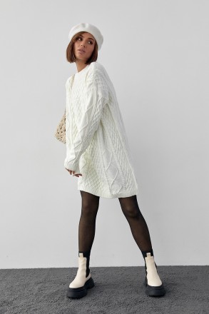 Вязаное платье-туника в стиле оверсайз подарит тебе максимум тепла и уюта в сезо. . фото 8