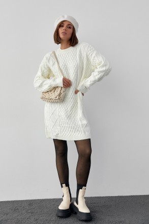 Вязаное платье-туника в стиле оверсайз подарит тебе максимум тепла и уюта в сезо. . фото 2