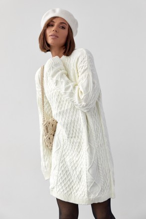 Вязаное платье-туника в стиле оверсайз подарит тебе максимум тепла и уюта в сезо. . фото 6