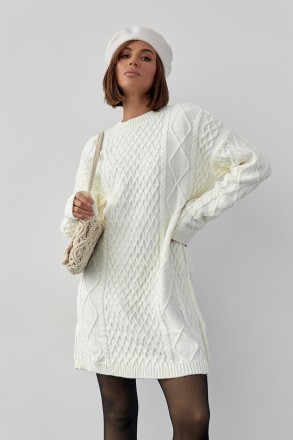 Вязаное платье-туника в стиле оверсайз подарит тебе максимум тепла и уюта в сезо. . фото 4