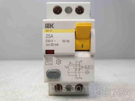 Автоматический выключатель IEK ВД1-63/25А
Характеристики: 
- Номинальный ток 25А. . фото 1