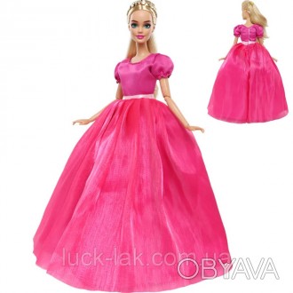 Пышное платье принцессы для куклы Барби, шарнирной куклы
Длинное пышное платье в. . фото 1