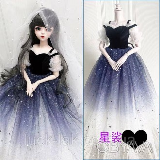 Платье "Звёздная ночь" для куклы BJD 60 см, 1/3
Нежное воздушное платье платье у. . фото 1