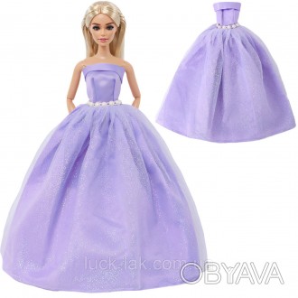 Пишне плаття принцеси для ляльки Барбі, шарнірної ляльки
Довгу пишну сукню викон. . фото 1