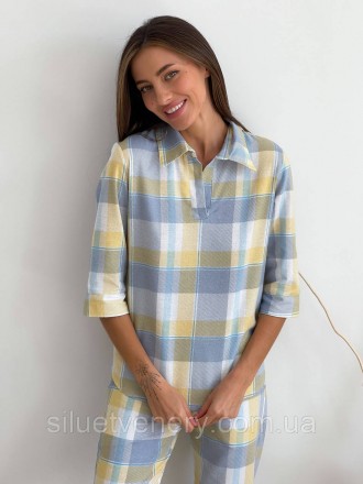 Фланелева піжама жіноча комплект домашнього одягу: сорочка та штани. Тканина фла. . фото 2