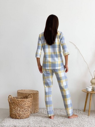Фланелева піжама жіноча комплект домашнього одягу: сорочка та штани. Тканина фла. . фото 6