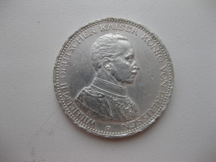 Германская Империя 5 марок 1913 год,серебро.. . фото 4