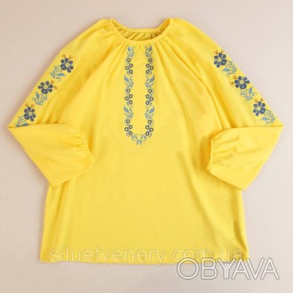 Ошатна блуза з українською вишивкою. Жіноча вишиванка вільного крою, призбирана . . фото 1