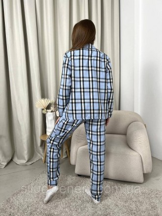 
Фланелева піжама жіночий комплект одягу для дому: сорочка та штани. Тканина фла. . фото 3