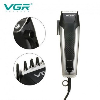 Описание Профессиональная машинка для стрижки волос 8 насадок VGR V-120 Pro Черн. . фото 6