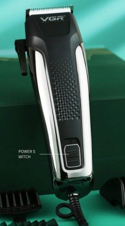 Описание Профессиональная машинка для стрижки волос 8 насадок VGR V-120 Pro Черн. . фото 3