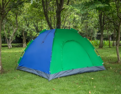Туристическая палатка автомат Leomax 2*1,5 метра, 2-х местная 
Цвета: синяя, кам. . фото 5