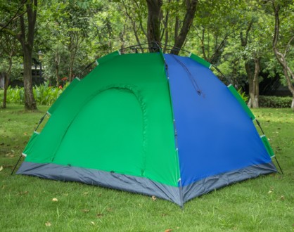 Туристическая палатка автомат Leomax 2*1,5 метра, 2-х местная 
Цвета: синяя, кам. . фото 2
