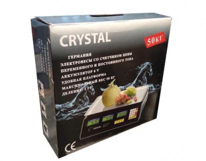 Описание Весы электронные торговые со счетчиком цены Crystal CT-500 до 50 кг
Вес. . фото 4